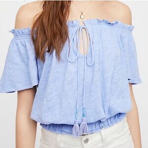 We The Free For Free People Hummingbird Off-Shoulder Blouse sz L Boho Festival